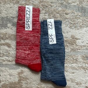Men's Sprezza New York Socks - 2 pairs - Red and Blue - Men’s Size 8-12